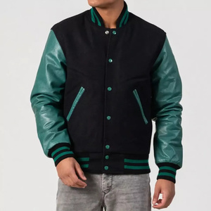 Vente en gros tendance Vestes pour hommes Veste d'hiver en cuir véritable élégante Veste universitaire en laine OEM au design personnalisé pour hommes - Product Image 4