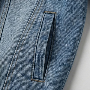 Veste en jean courte à manches longues boutonnée pour femmes, respirante, tendance, avec poches, vestes pour femmes, filles, couleur personnalisée - Product Image 5