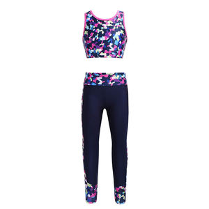 Cómodo conjunto de fitness para mujer con cintura elástica Leggings de yoga Ideal para entrenamiento de gimnasia y ejercicio diario - Product Image 5