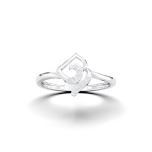 0.04 Carat E-F/VVS-VS Lab Grown Round Cut Diamond Prong Set Fancy Symbolic Om Ring Solid Platinum Unisex - Product Image 1