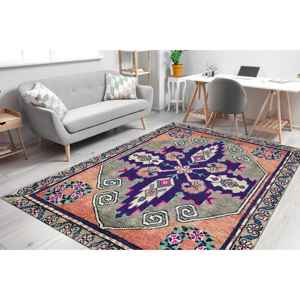 Tapis imprimé au design vintage - Rose, Marron, Persan, Turc, Petit, Épais, Chambre, Motif, 3D, Tapis en chenille - Product Image 1