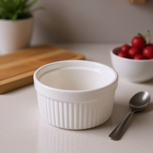 Moule à pudding au caramel en céramique blanche COOTC9 9 cm, plat et moule de cuisson pour un pudding parfait, compatible avec Guardini - Product Image 3