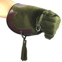Gants de fauconnerie en cuir nubuck de qualité supérieure Appel de jeu unique pour la chasse aux aigles, aux faucons et aux faucons
