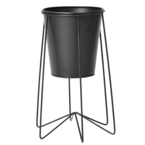 Soporte de maceta negro de 2 piezas con maceta de cubo - Product Image 1