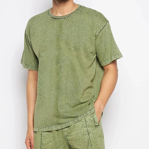 La camiseta de lavado ácido para hombre más vendida 100% algodón Loose Fit Printed Street Wear con Outclass for Look - Product Image 6