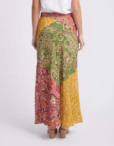 High Quality Ankle-Length <b>Skirt</b> <b>Elastic</b> Waistband On-Trend Tiered Design Side Pockets Comfortable Casual Women Floral Viscose - Product Image 2