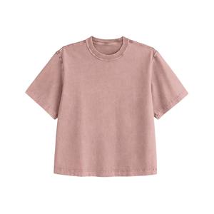 Fabricante al aire libre uso diario causal transpirable moda ácido lavado recortado o cuello verano manga corta Camiseta de los hombres - Product Image 1