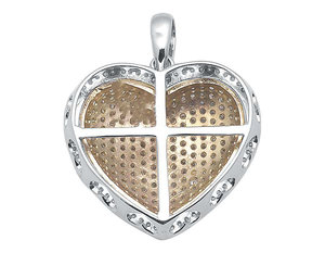 Elegante colgante de corazón helado con diamantes de moissanita blanca, regalo de joyería de Hip Hop de plata - Product Image 3