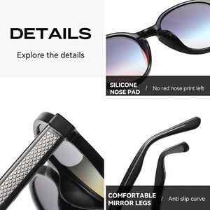 Lunettes de soleil TR90 rétro pour hommes, lunettes vintage 2026, film coloré, épaisses, tendance, UV400 polarisées, ovales, lunettes de soleil de créateur pour femmes - Product Image 3