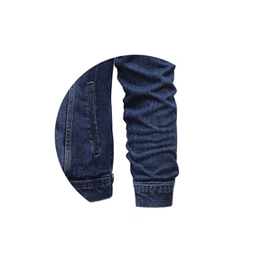 Latest Hot Selling <b>Bomber</b> Pilot Blue Denim <b>Varsity</b> <b>Jacket</b> Breathable Windproof <b>Men's</b> Motorcycle Casual Outwear High Street Mono - Product Image 5