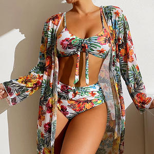 2 Piece Printed <b>Bikini</b> 2025 Swimsuit Cover up Luxury Smock with Rhinestone <b>Tassel</b> Lace Appliques Eco-Friendly for Women - Product Image 3