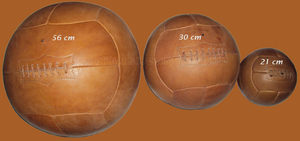 ลูกฟุตบอลหนังแท้สไตล์คลาสสิกย้อนยุค ทนทาน งานเย็บมือ พิมพ์ลายด้วยสกรีน ภายในเป็นยางลาเท็กซ์ - Product Image 2