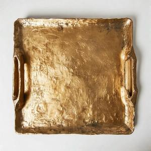 Bandeja de aluminio moderna Twilight Ember, manijas escultóricas de forma angular de lujo, acabado mate, forma pesada para interiores Premium - Product Image 4