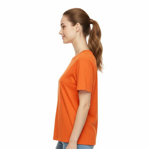 T-shirts pour femmes légers fabriqués en usine pour la vente en ligne, t-shirts pour femmes en coton de la meilleure qualité, OEM vierge - Product Image 3