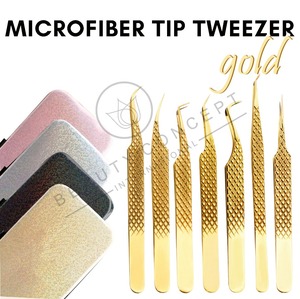 Pinzas de Acero Inoxidable de Primera Calidad para Extensión de Pestañas, Color Dorado, Precisión, Durabilidad, 10 mm de Longitud, Herramienta Metálica, Bolsa de PVC Gratis - Product Image 6