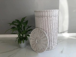 Panier de rangement en rotin naturel écologique fait main, avec couvercle tressé robuste, design moderne multifonctionnel, marque Artex Green Earth - Product Image 4