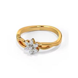 Delicado romántico 18K corte redondo laboratorio cultivado diamante anillo de compromiso estilo flor joyería fina para bodas y fiestas - Product Image 5