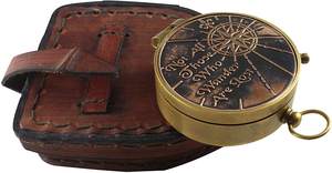 Brújula Antigua con Frase |   Brújula Magnética Náutica Funcional Vintage de Latón con Estuche de Cuero, Suministro Personalizado OEM/ODM - Product Image 5