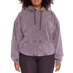 Sweat à capuche long en molleton délavé pour femme avec impression personnalisée, style hip-hop surdimensionné, design unique, sweat à capuche délavé pour femme - Product Image 1