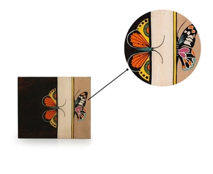 Butterfly-Fish Pair Hand-Painted Wall Decor Hanging In Mango Wood Handcarved Wood Wall Decor for Farmhouse and Country style - Product Image 4