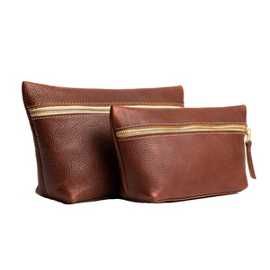 Large Capacity Portable Brown Leather Makeup Case <b>Zipper</b> Closure PVC Material Stylish National Style Cosmetics <b>Storage</b> <b>Bag</b> - Product Image 5