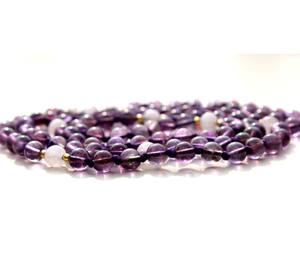 Venta caliente 108 anudado Mala cuentas hechas a mano artista indio Pulsera amatista piedra lunar Yoga joyería collar de perlas - Product Image 1