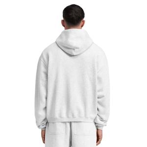 Sweats à capuche zippés en coton de haute qualité à épaules tombantes pour hommes Logo personnalisé grande taille surdimensionné mode hiver vêtements décontractés en gros - Product Image 2
