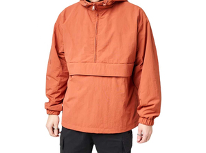 Abrigo Casual con Capucha para Hombre, Color Naranja, Resistente al Viento, Talla Grande, Largo Regular, Color Sólido, Tejido de Poliéster - Product Image 2