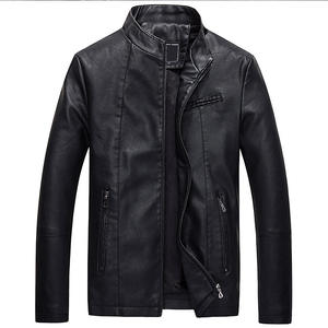 Chaqueta de Cuero para Hombre, Estilo Casual, para Motociclista, Chaqueta de PU Entallada, Personalizada, de Invierno - Product Image 1