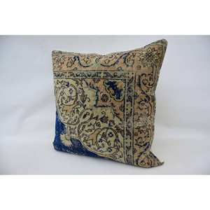 Premium Beige Paisley Patchwork Laine Oreiller 32x32 Pouces Coussin Décoratif Tissé Vintage Carré Portable Literie Canapé De Noël - Product Image 4