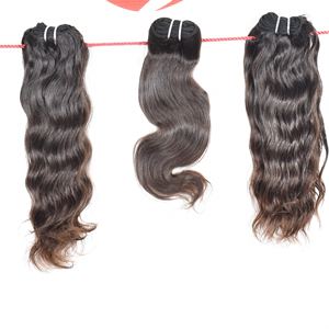 Extensiones de Cabello Humano Virgen Remy Indio Liso de Onda Profunda 100% Natural Negro con Cutícula Alineada para Mujer, 100g, Venta al por Mayor - Product Image 1