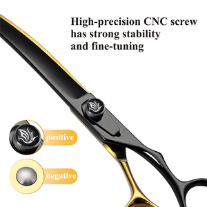 Ciseaux de toilettage de qualité supérieure couleur noir et or ciseaux de coupe de cheveux vis réglable ciseaux de coupe de cheveux de chien - Product Image 3