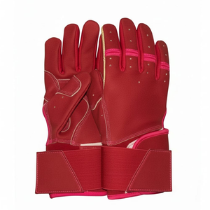 Guantes de Bateo de Béisbol y Sóftbol Rojos Personalizados, Ligeros y Profesionales de Cuero Premium con Nuevo Diseño para Bateo Profesional - Product Image 1