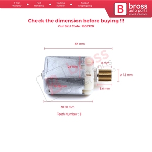 มอเตอร์เกียร์ FC280 12V DC สำหรับชุดตัวกระตุ้นล็อคประตู BGE720 สำหรับ A3 8V A5 A6 C7 C8 A8 S8 Q2 Q3 Q5 Q7 Touareg CR MK3 ความยาวรวม 44 มม. - Product Image 5