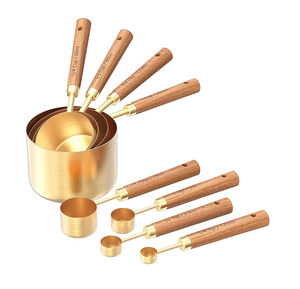 Artesanías personalizadas Cuchara medidora de madera maciza y latón Hecho a mano Alta calidad Precio barato - Product Image 1