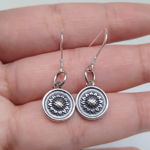 Tournesol boucle d'oreille 925 en argent Sterling fait à la main Leaver dos goutte balancent crochet breloque bijoux cadeau pour elle prix usine - Product Image 1
