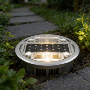 ป้ายจราจรอลูมิเนียม PC กันน้ำระดับ IP68 สำหรับขายส่ง, ไฟควบคุมการจราจรใต้ดินแบบ LED พลังงานแสงอาทิตย์ และไฟเตือน - Product Image 1