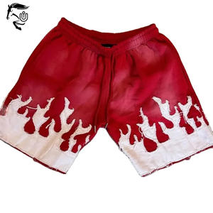 Gran oferta de pantalones cortos de sudor para hombre con logotipo personalizado, lavado ácido personalizado, bordado para correr desgastado, secado rápido, transpirable, bolsillos estampados medios - Product Image 2