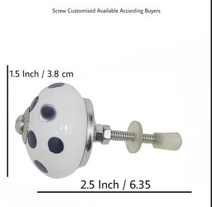 Boutons industriels en céramique à pois noir blanc pour commode tiroir armoire poignée tire pour armoire cuisine salon - Product Image 3