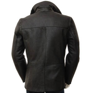 Conception personnalisée hommes en cuir véritable imperméable respirant coupe-vent hiver veste d'extérieur poids Standard style rue haute - Product Image 2