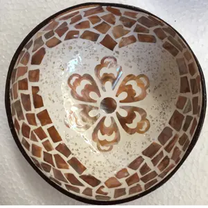 工艺品独特设计椰子壳碗镶嵌蛋壳/节日
