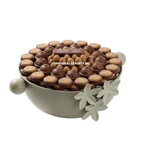 Bol à chocolat en métal doré martelé avec base en bois, bol à bonbons fait main de haute qualité, style classique, nouveau bol à chocolat - Product Image 6