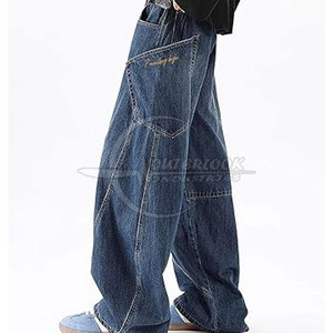 Pantalones vaqueros de pierna ancha para hombre, ropa de hombre para uso al aire libre, pantalones vaqueros personalizados al por mayor, pantalones de talla grande para hombre - Product Image 6