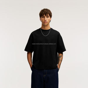 T-shirt personnalisé 280g 100% coton T-shirt uni surdimensionné de haute qualité avec 3D pour impression bouffante et options à 3 cols - Product Image 1