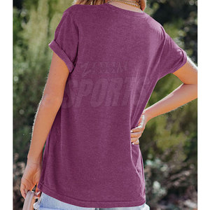 Camiseta estampada de manga corta para mujer Camiseta estampada de gran tamaño para mujer Camiseta estampada de algodón y poliéster - Product Image 4