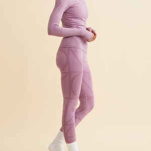 เลกกิ้งออกกำลังกายเอวสูงไซส์พิเศษแบบถักออกแบบได้ตามต้องการ - Product Image 1