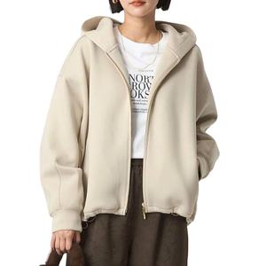 Sweat-shirts à capuche zippés en molleton épais 100 % coton, personnalisables avec logo, grande taille, tendance 2026 pour femme – Qualité supérieure - Product Image 1