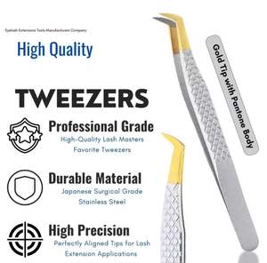 แหนบต่อขนตาแบบ L 3 มิติ ปลายไฟเบอร์ สีทองและสีเงิน สำหรับมืออาชีพ ใช้ในร้านเสริมสวยและที่บ้าน - Product Image 6