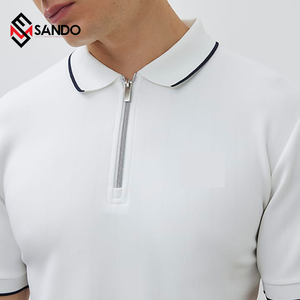 Camisetas de hombre de diseño personalizado de alta calidad para verano tela de punto transpirable con patrón de letras impresas solapa de Golf transpirable - Product Image 2