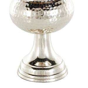 Vase à fleurs décoratif en métal d'aluminium martelé inspiré du gobelet argenté Gobelet à vase déco en fer avec un design unique - Product Image 5